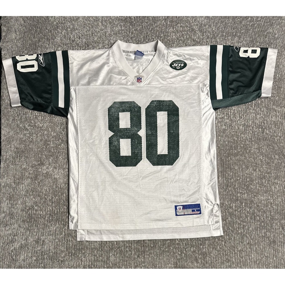 Reebok On Field New York Jets Jersey Men's L White #80 Wayne Chrebet